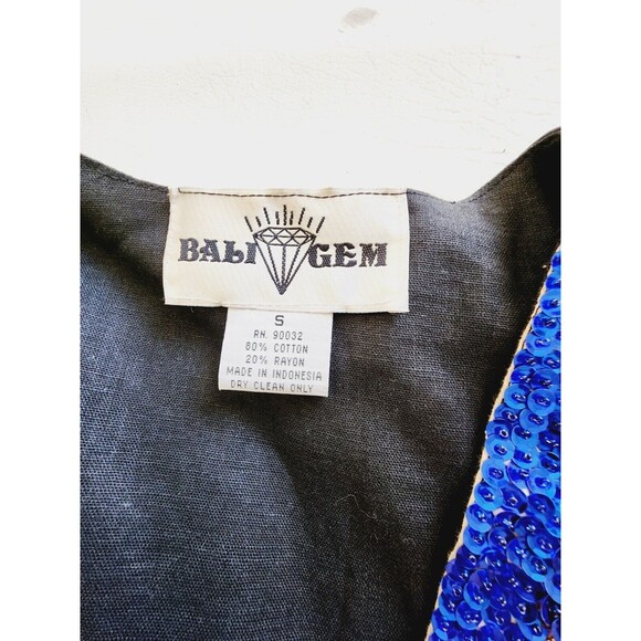 Vintage Bali Gem  Sequin Vest Button Up Christmas Angel Holiday Religious Small - Picture 5 of 7